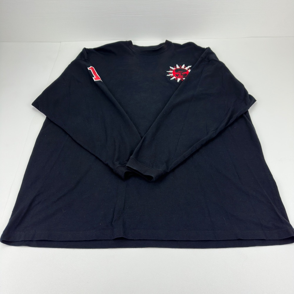 Luxe-T Luxury Sport Mens 3X Black Long Sleeve Embroidered Sun Graphic Tee Shirt